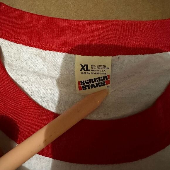 Vtg Screen Starts 80s Mens Ringer Shirt Single Stitch USA GOP politics Banton XL - Picture 6 of 8